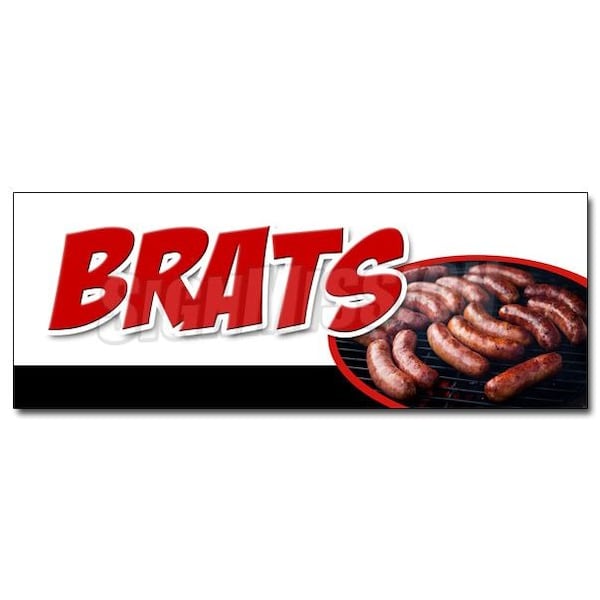BRATS DECAL sticker bratwurst beer wisconsin cheese grilled battered, D-36 Brats